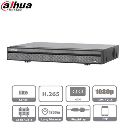 Dahua / HDCVI DVR / 4 Channels / 5MP / Mini 1U / Penta-brid / 1080p / No HDD / X51B1E - UHS Hardware