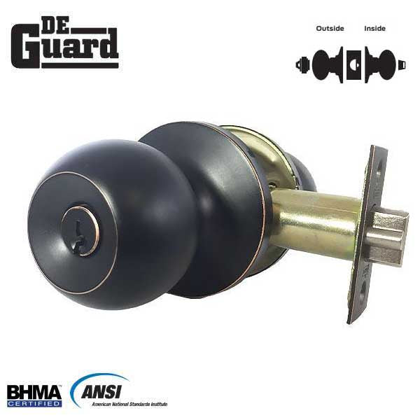 Premium Knobset - Oil Rubbed Bronze - Entrance - Grade 3 - ( SC1 / KW1 ) - UHS Hardware