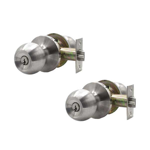 2x Premium Knob Set - Stainless Steel - Entrance - Grade 3 - (SC1) (2 For 1) - UHS Hardware
