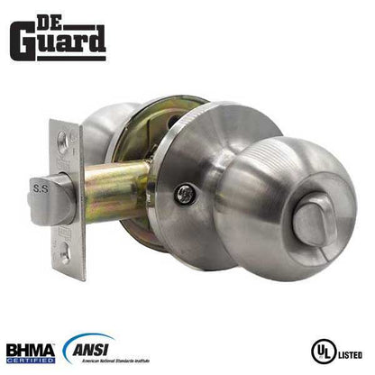Premium Knobset - Stainless Steel - Entrance - Grade 3 - ( SC1 / KW1 ) - UHS Hardware