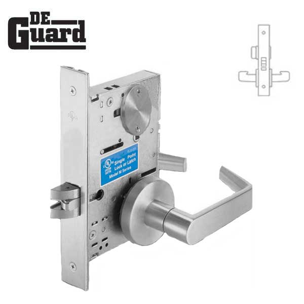 Extra Heavy Duty Mortise Door Lock - Privacy - No Cylinder - Satin Chrome - Grade 1 - UHS Hardware