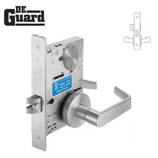Extra Heavy Duty Mortise Door Lock - Privacy - No Cylinder - Satin Chrome - Grade 1 - UHS Hardware