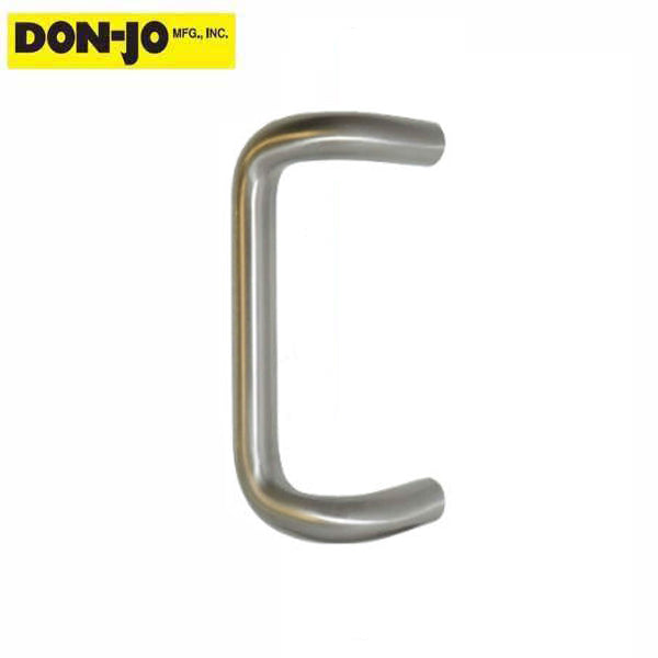 Don-Jo - 1158 - Offset Round Door Pull - 12" CTC - 628 - Satin Aluminum - UHS Hardware