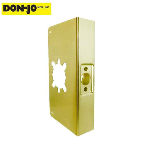 Don-Jo - Wrap Plate - #12-2 - 2-3/4" -1-3/4" Doors - Polished Brass (12-2-PB-CW) - UHS Hardware