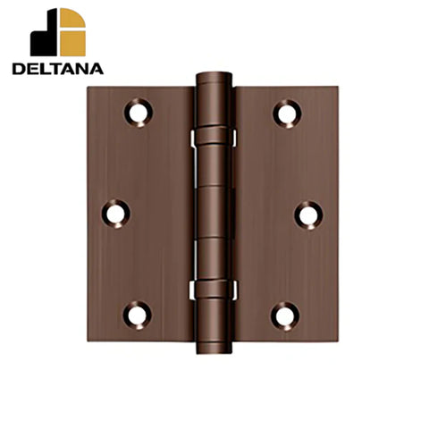 Deltana - 3-1/2" x 3-1/2" Square Hinge - Ball Bearing - Solid Brass - 0.085" Thickness