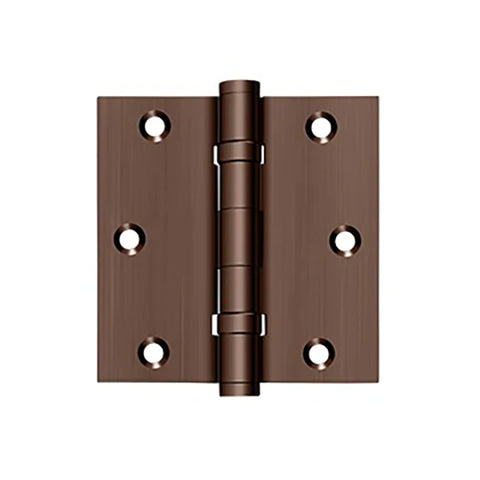 Deltana - 3-1/2" x 3-1/2" Square Hinge - Ball Bearing - Solid Brass - 0.085" Thickness