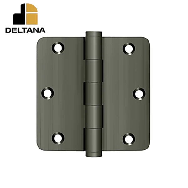 Deltana - 3-1/2" x 3-1/2" x 1/4" Radius Hinge - Residential - 0.085 Thickness - Optional Finish