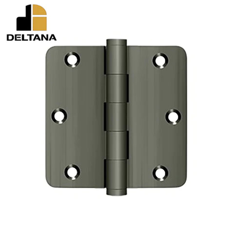 Deltana - 3-1/2" x 3-1/2" x 1/4" Radius Hinge - 0.119 Thickness - Optional Finish