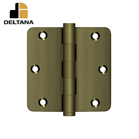 Deltana - 3-1/2" x 3-1/2" x 1/4" Radius Hinge - 0.119 Thickness - Optional Finish