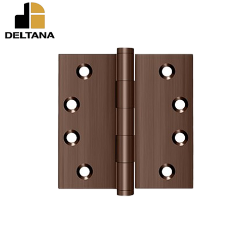Deltana - 4" x 4" Square Hinge - Solid Brass - 0.129" Thickness
