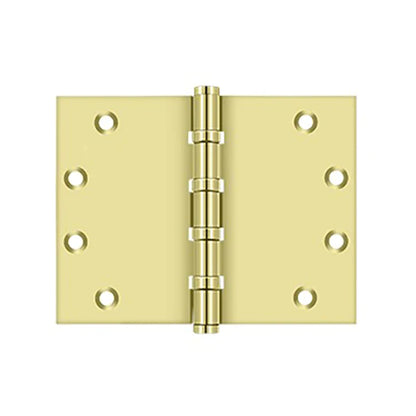 Deltana - 4-1/2" x 6" Square Hinge - Ball Bearing - NRP - Solid Brass - 0.137" Thickness