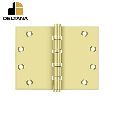 Deltana - 4-1/2" x 6" Square Hinge - Ball Bearing - NRP - Solid Brass - 0.137" Thickness