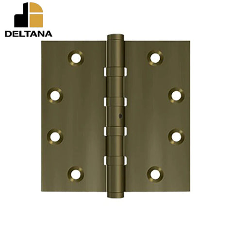 Deltana - 4-1/2" x 4-1/2" Square Hinge - Ball Bearing - NRP - Solid Brass - US10AN