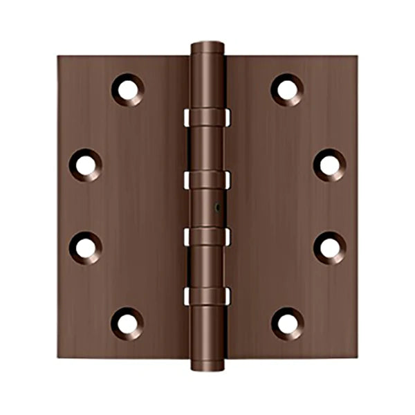 Deltana - 4-1/2" x 4-1/2" Square Hinge - Ball Bearing - NRP - Solid Brass - 0.134" Thickness