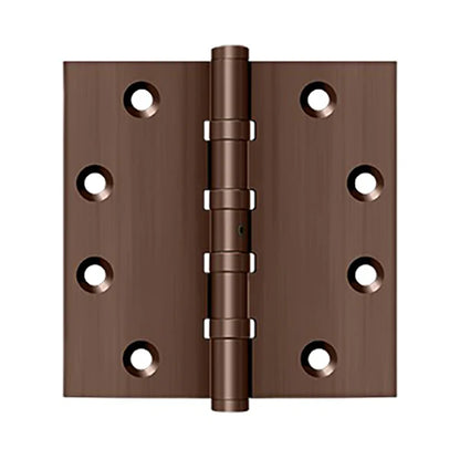Deltana - 4-1/2" x 4-1/2" Square Hinge - Ball Bearing - NRP - Solid Brass - 0.134" Thickness