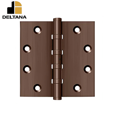 Deltana - 4-1/2" x 4-1/2" Square Hinge - Ball Bearing - NRP - Solid Brass - 0.134" Thickness