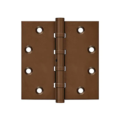 Deltana - 4-1/2" x 4-1/2" Square Hinge - Ball Bearing - NRP - Solid Brass - US10BR
