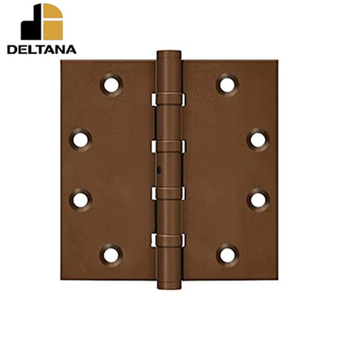 Deltana - 4-1/2" x 4-1/2" Square Hinge - Ball Bearing - NRP - Solid Brass - US10BR