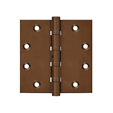 Deltana - 4-1/2" x 4-1/2" Square Hinge - Ball Bearing - NRP - Solid Brass - US10BR