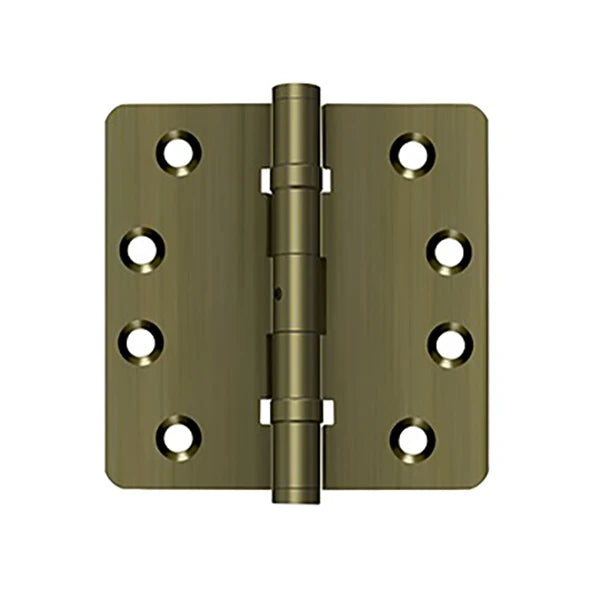 Deltana - 4" x 4" x 1/4" Radius Hinge - Ball Bearing - NRP - Solid Brass - 0.129 Thickness - Optional Finish