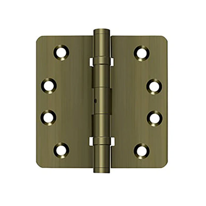 Deltana - 4" x 4" x 1/4" Radius Hinge - Ball Bearing - NRP - Solid Brass - 0.129 Thickness - Optional Finish