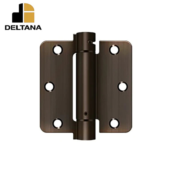 Deltana 31/2" x 31/2" x 1/4" Radius Spring Hinge Steel UHS Hardware
