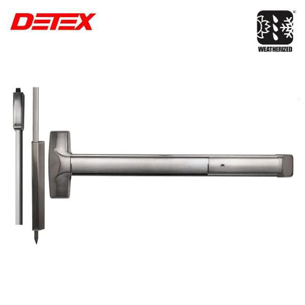 Detex - 20xW - Advantex Surface Vertical Rod - Exit Device - Weatherized - Hex Dogging - Wide Stile - 48" - Stainless Steel - Grade 1 - UHS Hardware
