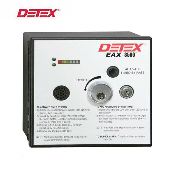 Detex - EAX-3500SK - Exit Alarm - Surface Mount - Timed Bypass - Magnetic Switch - Plug-in Transformer - 24VDC - UHS Hardware