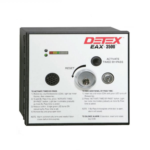 Detex - EAX-3500SK - Exit Alarm - Surface Mount - Timed Bypass - Magnetic Switch - Plug-in Transformer - 24VDC - UHS Hardware