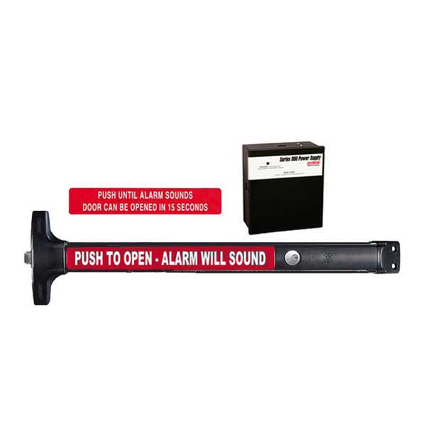 Detex - F-V40-EE - Delayed Egress Rim Exit Device - Fire Rated - 36" - 24VDC Power Supply - Black - 10 Year Warranty - UHS Hardware