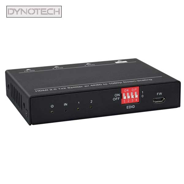 DynoTech - 400075 - 4K HDMI 2.0 Splitter - 1 Female Input to 2 Female Output - HDR - UHS Hardware
