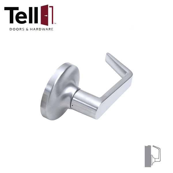 TELL - CL101078 - Heavy Duty Cylindrical Leverset - Cortland - 2 3/4" Backset - Satin Chrome - Grade 1 - Dummy