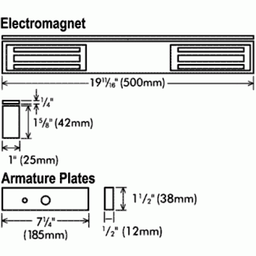 Seco-Larm - Double Door Maglock - 600 lb Holding Force per Door - Sensor LED - UL Listed - UHS Hardware