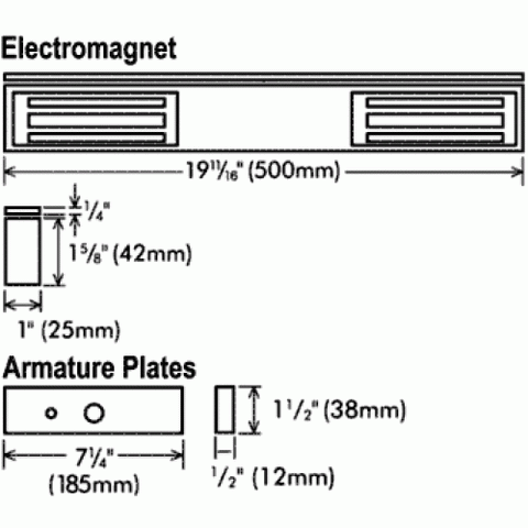 Seco-Larm - Double Door Maglock - 600 lb Holding Force per Door - Sensor LED - UL Listed - UHS Hardware