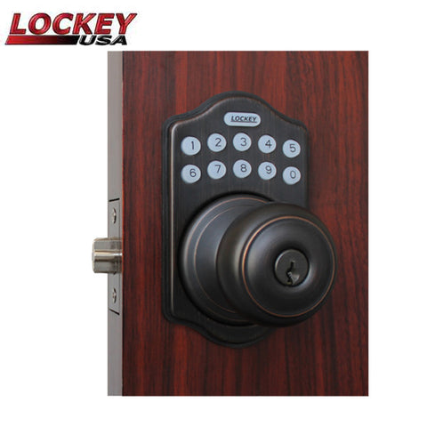 Lockey - E930 - Electric Knob Lock w/ Remote  - Oil Rubbed Bronze - UHS Hardware