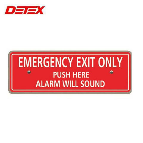 Detex - Replacement "Emergency Exit Only" Plate for ECL-230D Exit Device - UHS Hardware
