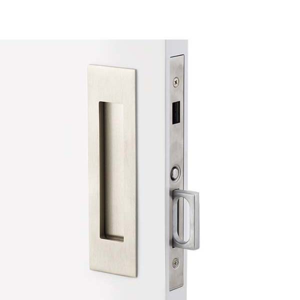 EMTEK - 2156 - Narrow Modern Pocket Door Mortise -  Rectangular - Dummy - US15 - Satin Nickel - UHS Hardware