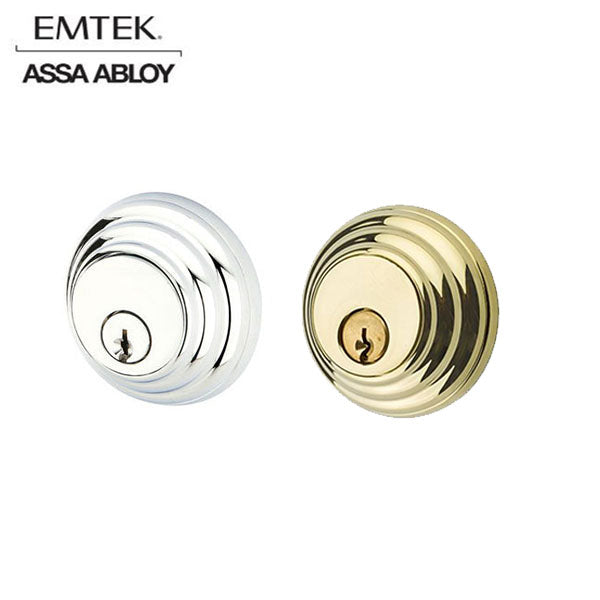 EMTEK - 8355 - Double Cylinder - Deadbolt - Schlage "C" Keyway - 2-3/8" Backset - Polished Brass Interior - Polished Chrome Exterior - UHS Hardware