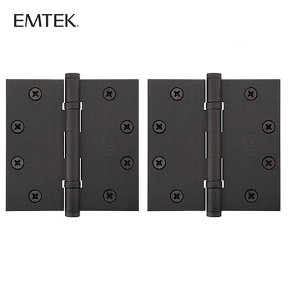 EMTEK - 94015 - Pair of Heavy Duty Ball Bearing Hinges -  Square Corners - 4-1/2" x 4-1/2" - Flat Black