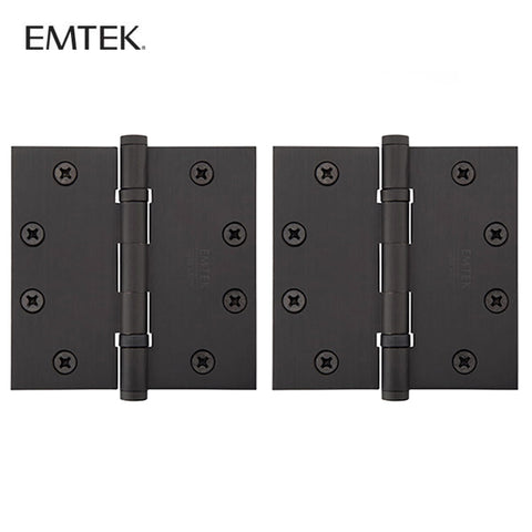 EMTEK - 94015 - Pair of Heavy Duty Ball Bearing Hinges -  Square Corners - 4-1/2" x 4-1/2" - Flat Black