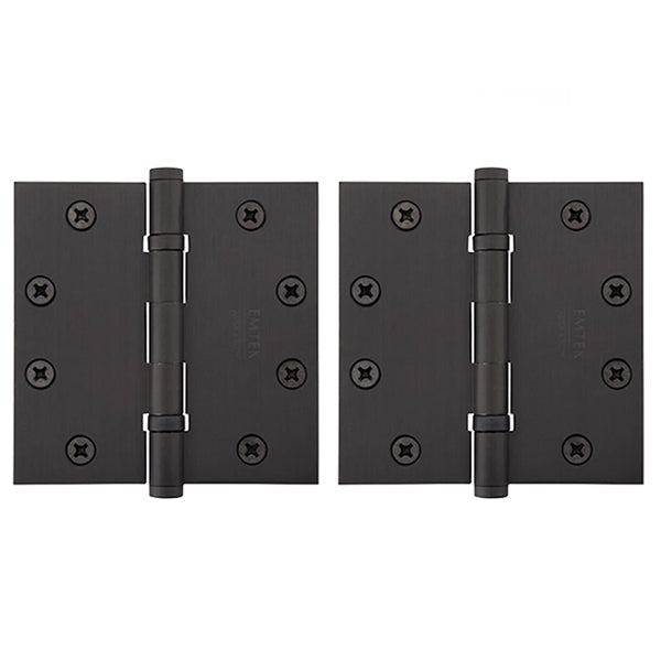EMTEK - 94015 - Pair of Heavy Duty Ball Bearing Hinges -  Square Corners - 4-1/2" x 4-1/2" - Flat Black