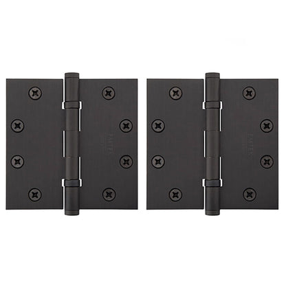 EMTEK - 94015 - Pair of Heavy Duty Ball Bearing Hinges -  Square Corners - 4-1/2" x 4-1/2" - Flat Black