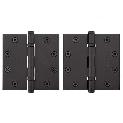 EMTEK - 94015 - Pair of Heavy Duty Ball Bearing Hinges -  Square Corners - 4-1/2" x 4-1/2" - Flat Black