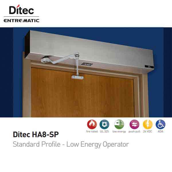 Ditec - HA8-SP - Standard Profile Swing Door Operator - Left PUSH- Right PUSH - Antique Bronze - 75" For Double Doors - UHS Hardware