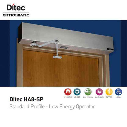 Ditec - HA8-SP - Standard Profile Swing Door Operator - Left PUSH- Right PUSH - Antique Bronze - 75" For Double Doors - UHS Hardware