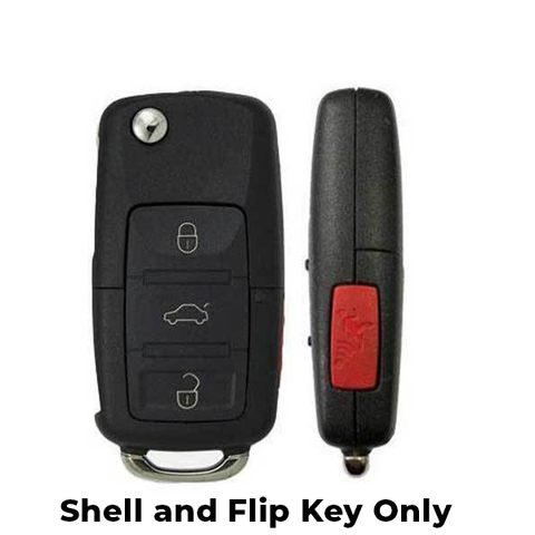 2006-2011 Volkswagen / 4-Button Flip Key SHELL for NBG92596263 (FKS-VW-023) - UHS Hardware