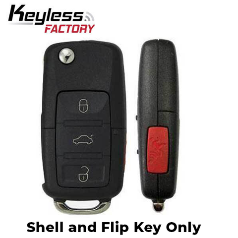 2006-2011 Volkswagen / 4-Button Flip Key SHELL for NBG92596263 (FKS-VW-023) - UHS Hardware