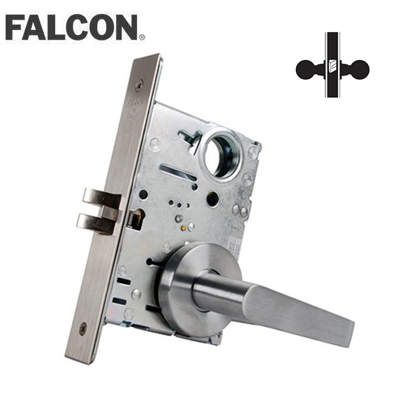 Falcon - MA101-DG - Cylinder Mortise Lock - Passage - Dane Lever - 626 - Satin Chrome - Optional Handing - Fire Rated - Grade 1 - UHS Hardware