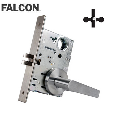 Falcon - MA101-DG - Cylinder Mortise Lock - Passage - Dane Lever - 626 - Satin Chrome - Optional Handing - Fire Rated - Grade 1 - UHS Hardware