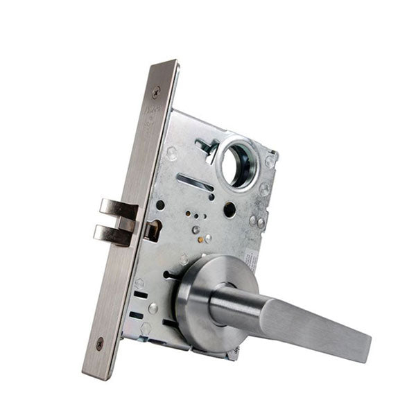 Falcon - MA521B - Cylinder Mortise Latch Bolt - Entrance - Left Handed - SFIC - Dane Lever - GALA Rose Trim - Satin Chrome - Fire Rated - Grade 1 - UHS Hardware